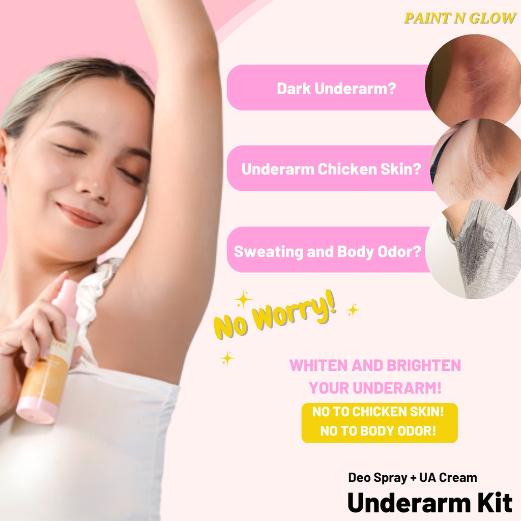 Underarm Kit Whitening & Brightening Deo Spray + UA Cream Paint N