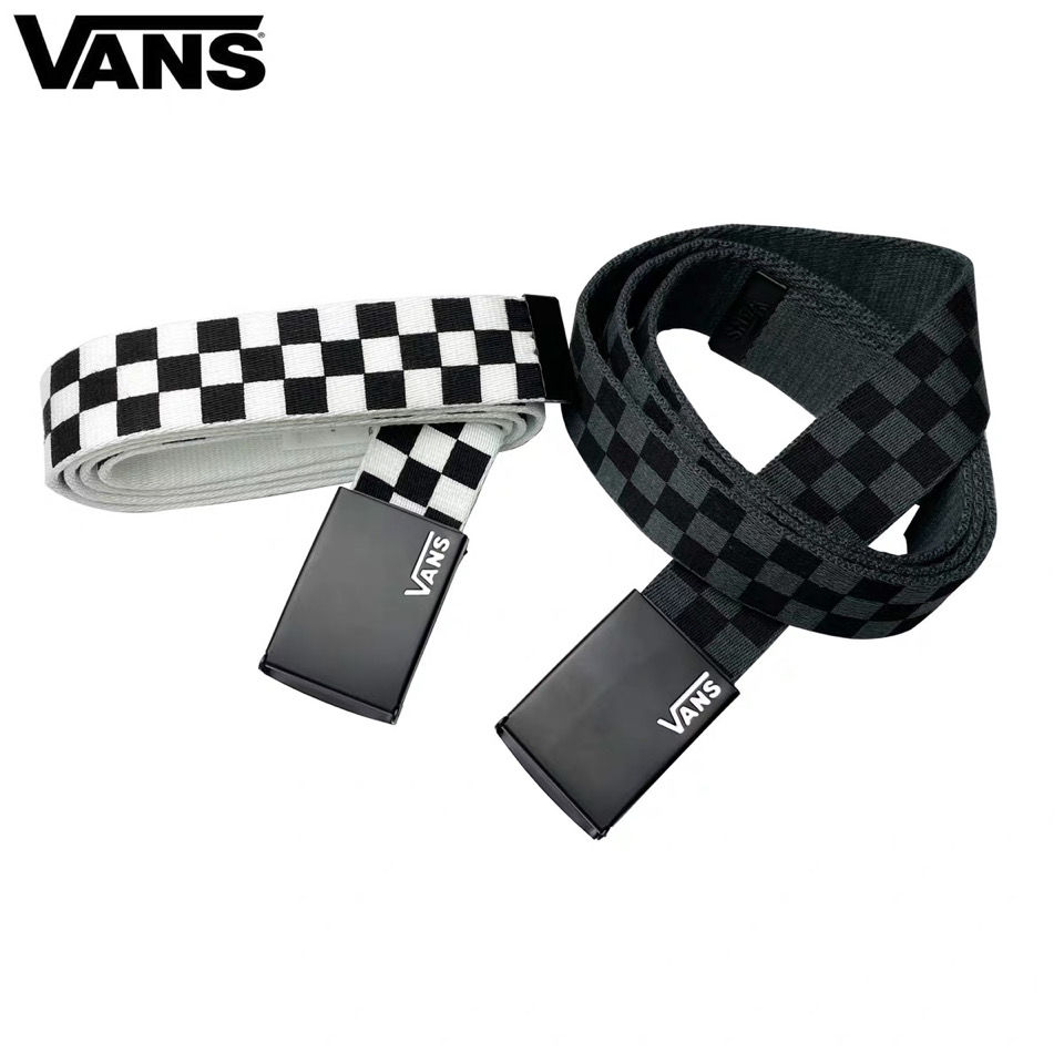 Vance vans genuine fashion belt black and white chessboard classic canvas  men's and women's neutral belt canvas | Shopee Philippines