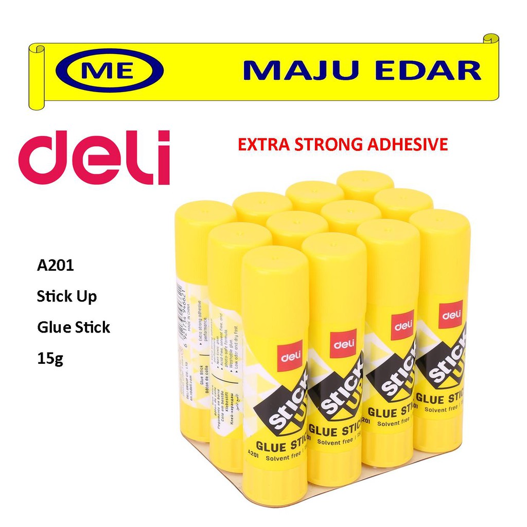 DELI GLUE STICK 15G A201/ EXTRA STRONG ADHESIVE GLUE STICK Shopee