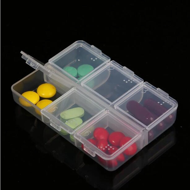 6 Grids Medicine Storage Box Mini Travel Pill Case Container Portable healthy