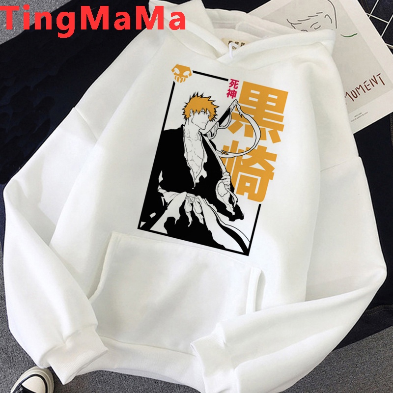 Japanese Anime Bleach Ichigo Hoodies Men Kawaii Cartoon Harajuku Streetwear Manga Zaraki Kenpachi Graphic Sweatshirts Male