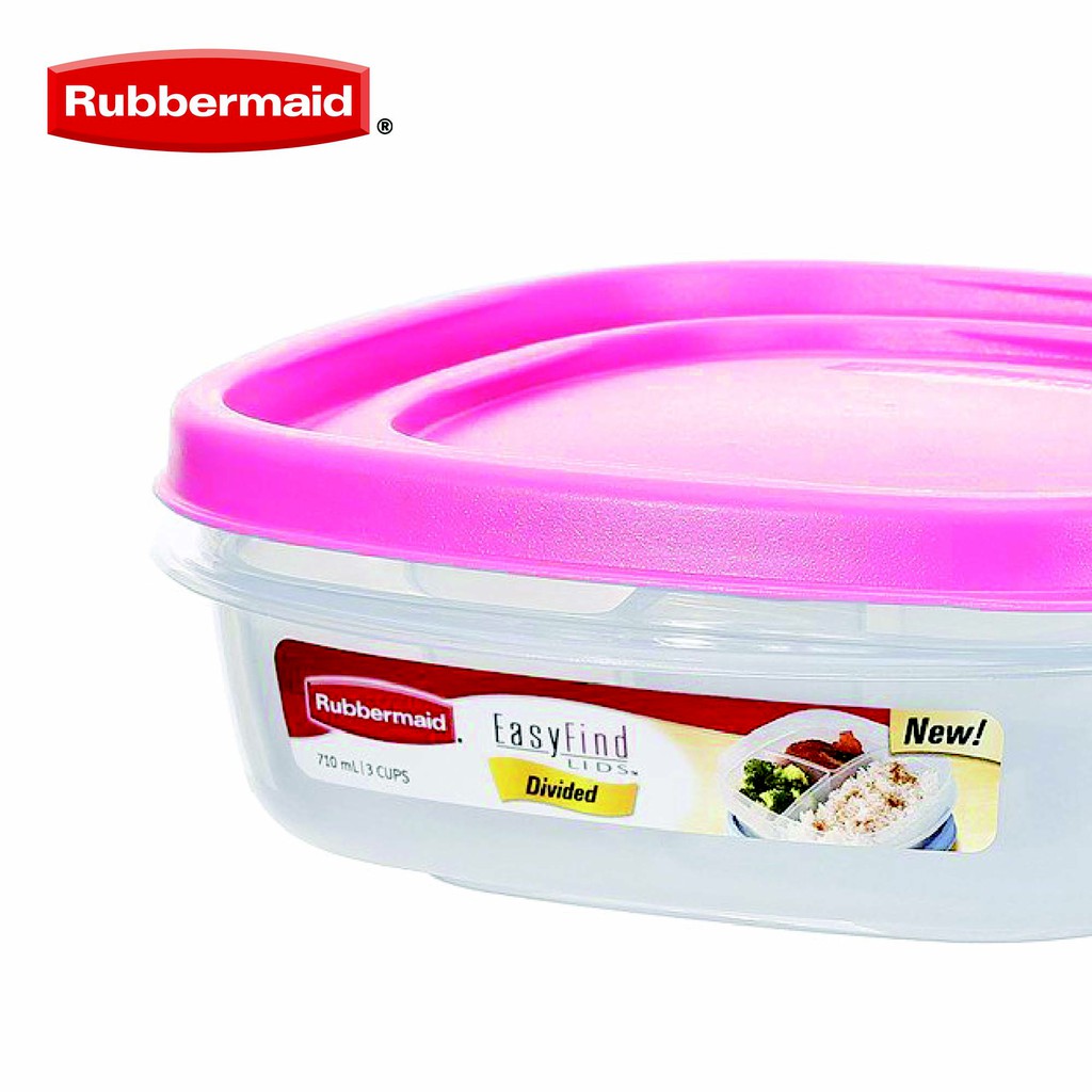 Rubbermaid Plastic Food Keeper Divided Storage Pink 710ml Shopee Philippines