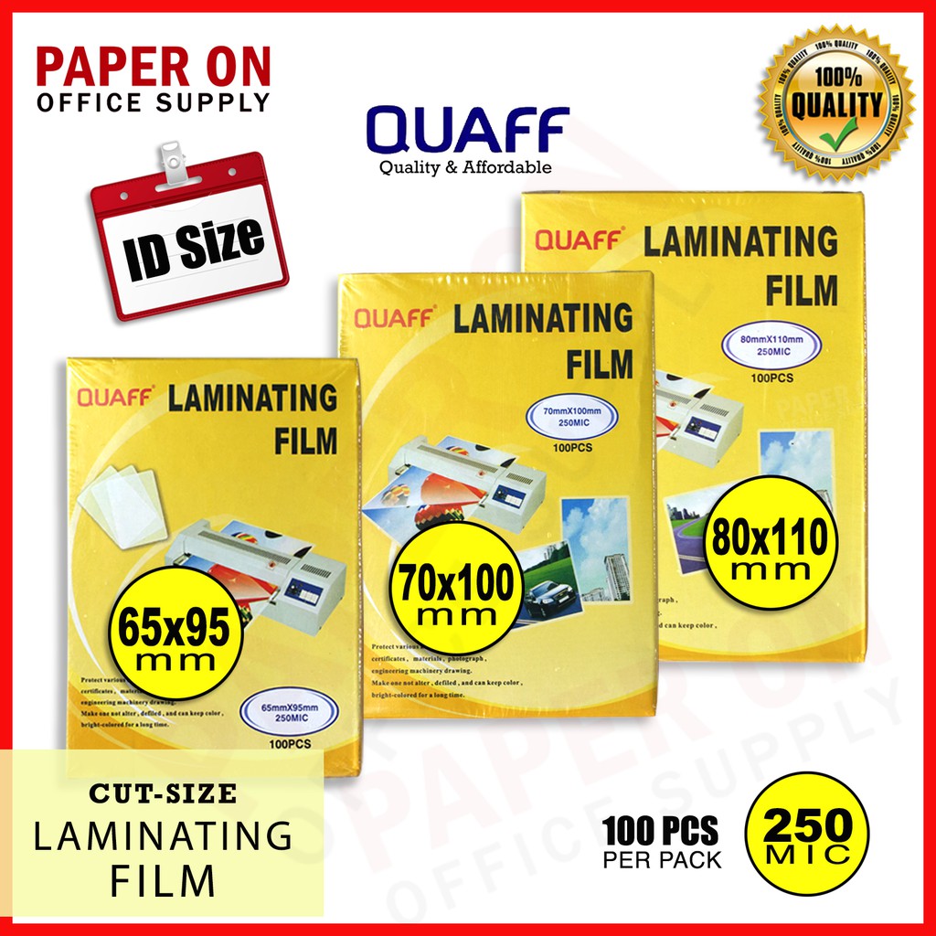 QUAFF Laminating Film ID size 250microns Shopee Philippines