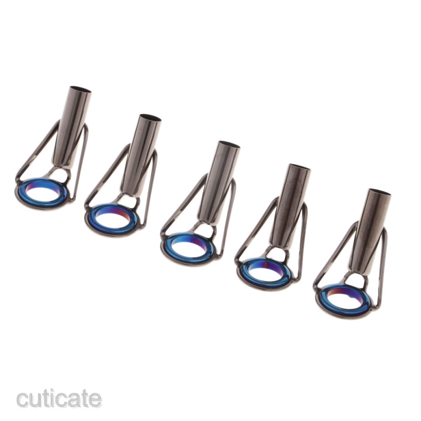 5 CUTICATE 5pcs Fishing Rod Tip Repair Kit Stainless Steel Ceramic Ring Guide Rod Repair Replacement Tip Tops 