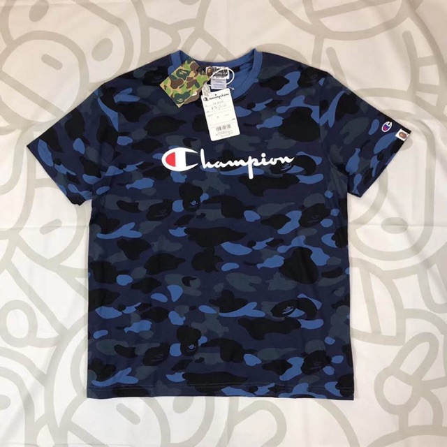 blue camo champion shirt