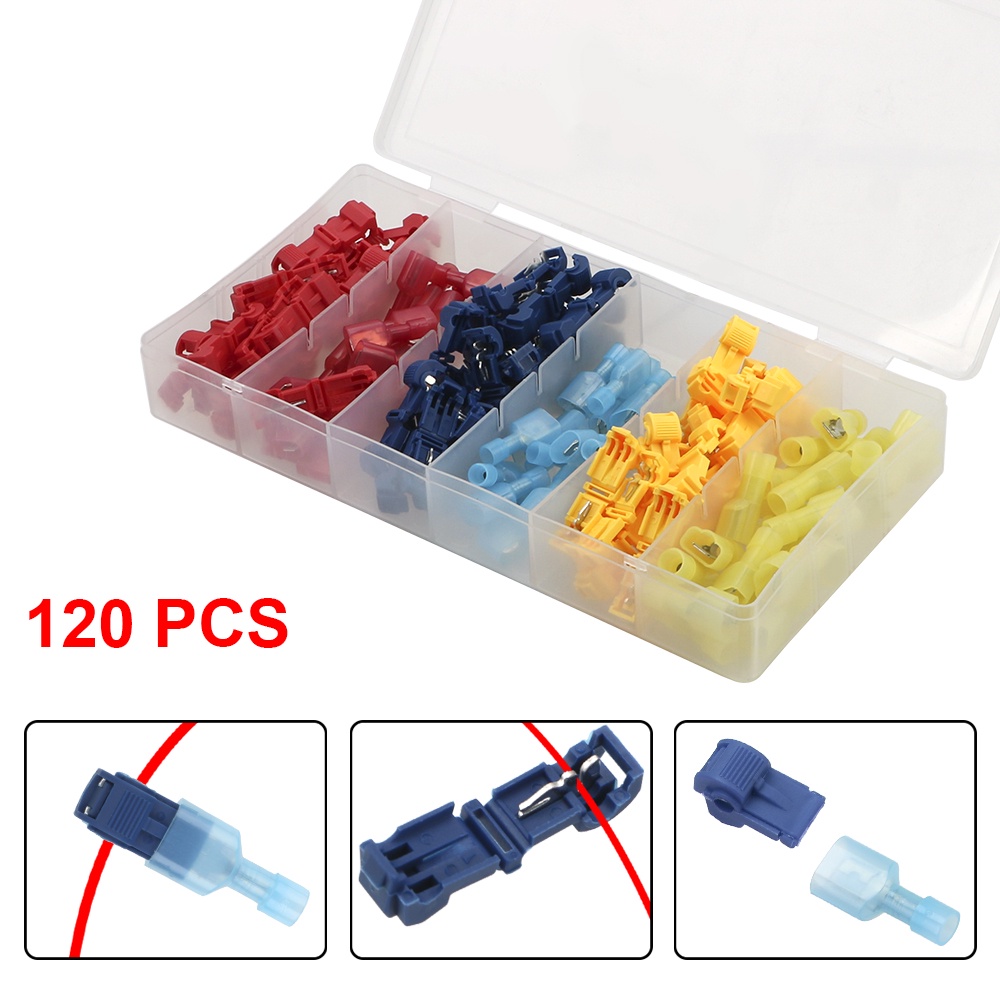 120pcs Electrical Wire Terminals Insulated Quick Disconnect Spade