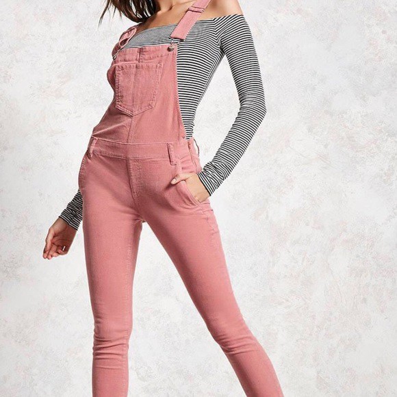pink corduroy jumpsuit