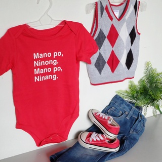 sfasf monthly milestone for baby girl sfasf ANIYA CLOTHING Mano Po Ninong Ninang Baby Onesie Unisex #4
