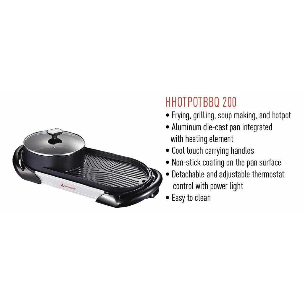 HANABISHI HOTPOT BBQ GRILLER HOTPOTBBQ200 HOTPOTBBQ200 Shopee
