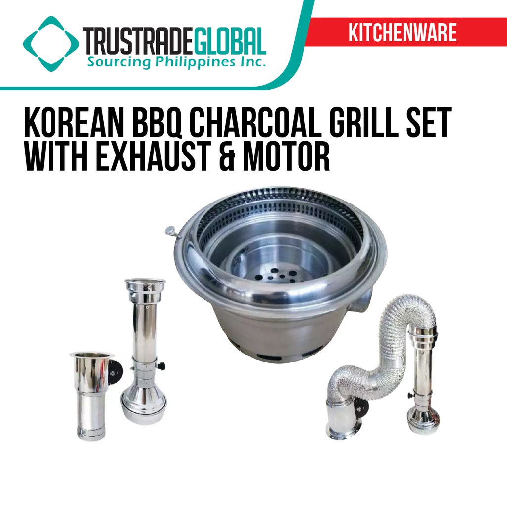 Korean BBQ Charcoal Grill Set with Exhaust & Motor Samgyupsal Needs