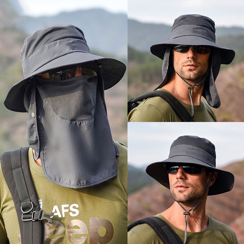 fishing hats with neck cover