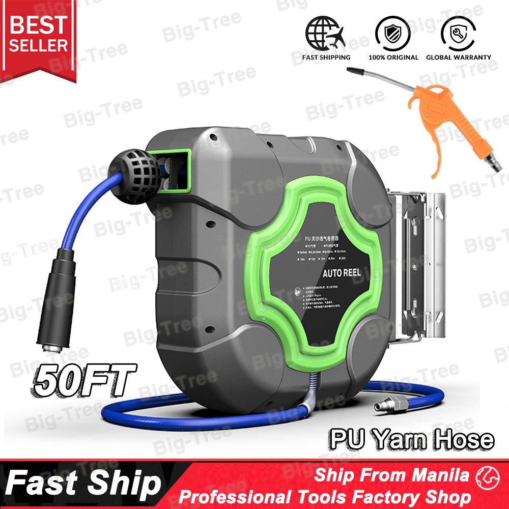 Automatic Air Line Hose Reel Retractable 50FT Automotive Air Hose Reel