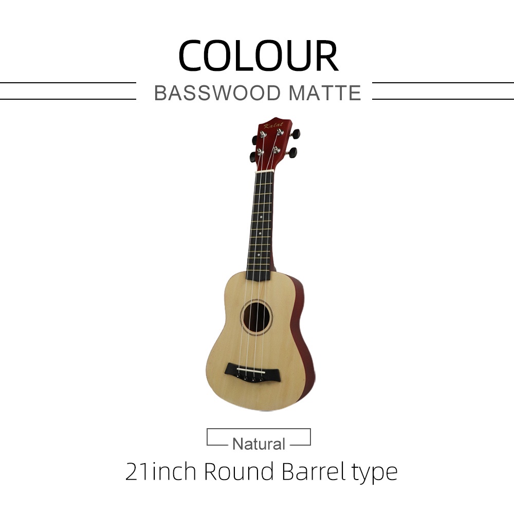 Kabat 9Pcs 21 Inch Beginners Soprano Basswood Ukulele Wooden Ukelele Guitar Set With Accessories