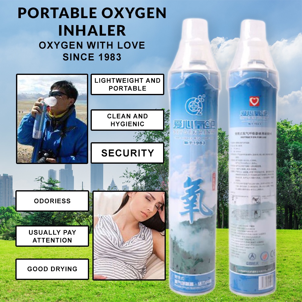 1000ML Portable Oxygen Tank Inhaler Pure Oxygen Cylinder Oxycan