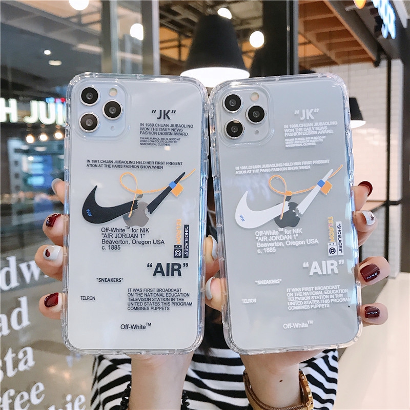 nike off white clear phone case