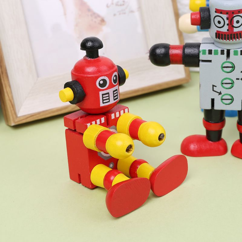 wooden robot toy