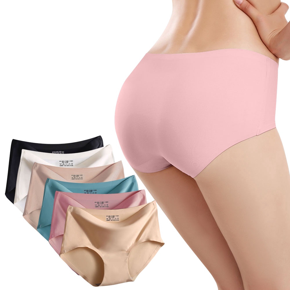 High Quality 6 Pcs Ice Silk Briefs Seamless Underpants Shopee Philippines