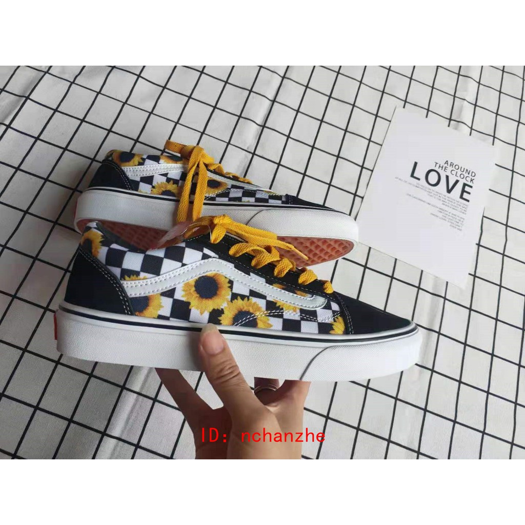 vans shoes with sunflowers