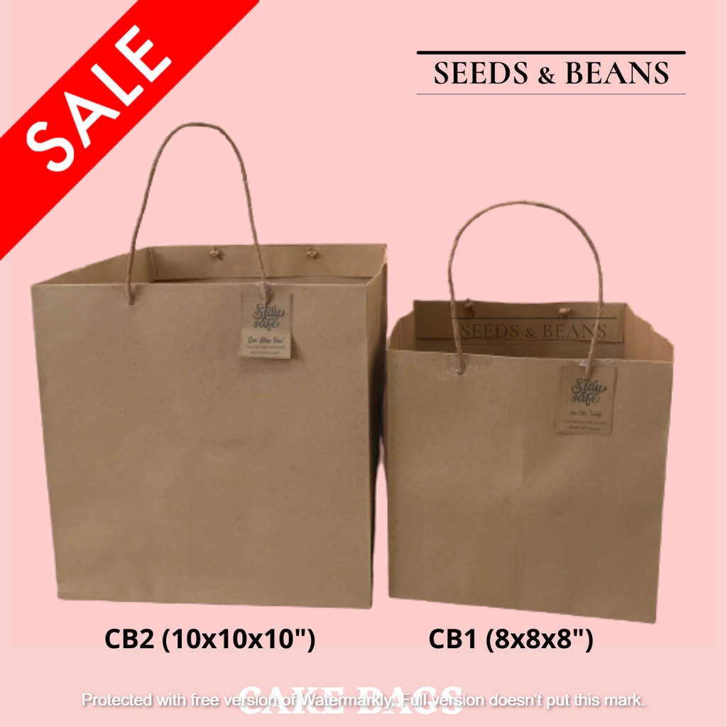 Cake bag / Pastry bag / THICK Kraft Bag / Brown Paper Bag / Paperbag ...