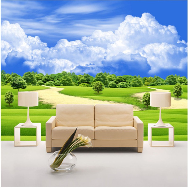 3d Blue Sky White Clouds Nature Scenery Living Room Bedroom Mural Wallpaper Can Be Customized Shopee Philippines
