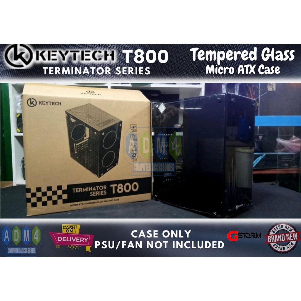 KEYTECH T800 MINI CASE TEMEPERED GLASS, MICRO ATX | Shopee Philippines