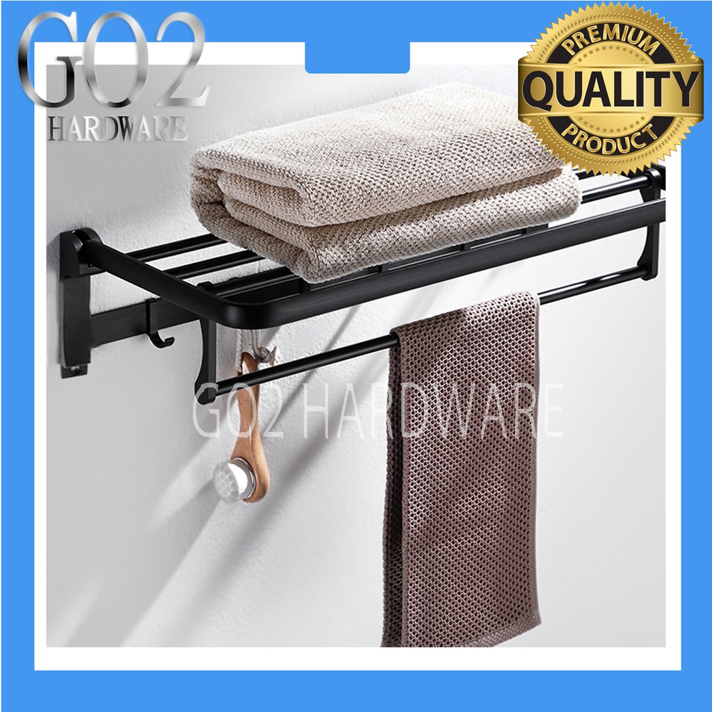 Best Stainless Steel Double Layer Towel Rack Bathroom Storage Towel ...