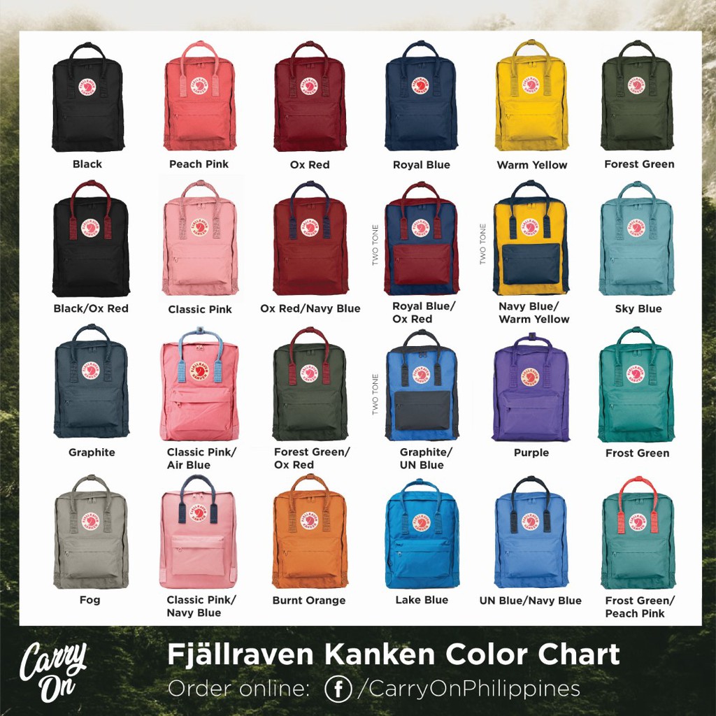 fjallraven kanken bag colours