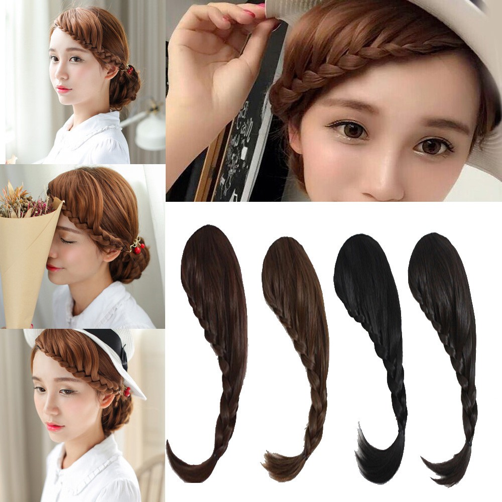Lady Sweet Braids Tilted Wig Natural Hair Neat Bangs Shopee