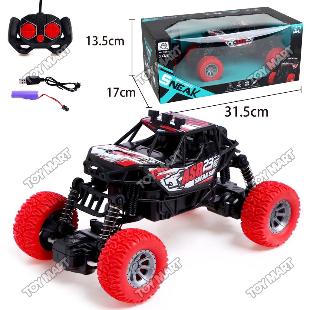 Rc Jeep Monster Truck Off Road Sneak 4 X 4 Suv Remote Control Car Set Rechargeable Battery 8785