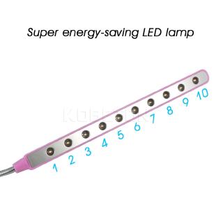USB LED Flexible Reading Lamp Night Light 10 LEDS 4 Colors #7