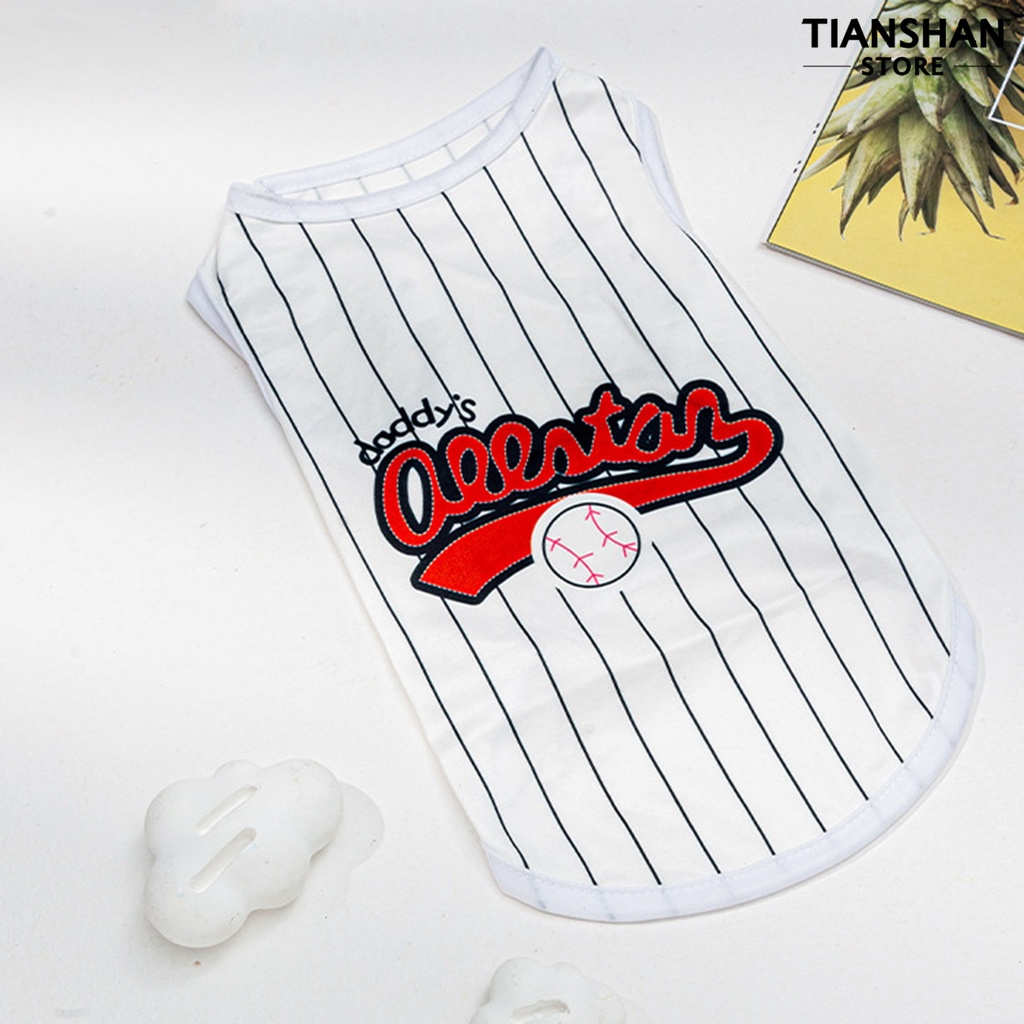 Tianshan Pet Pajamas Stripe Pattern Letters Printing Watermelon Drawing Pet Dog Sleeveless Coat Clothes for Outdoor #2