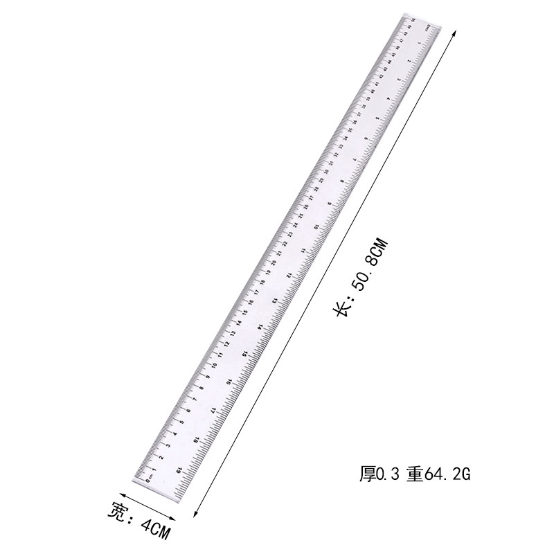 Clear Plastic Ruler Measurement 20 24 Inches 50 60cm Shopee Philippines