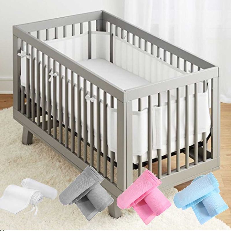 Baby Breathable Mesh Crib Liner Bumper 