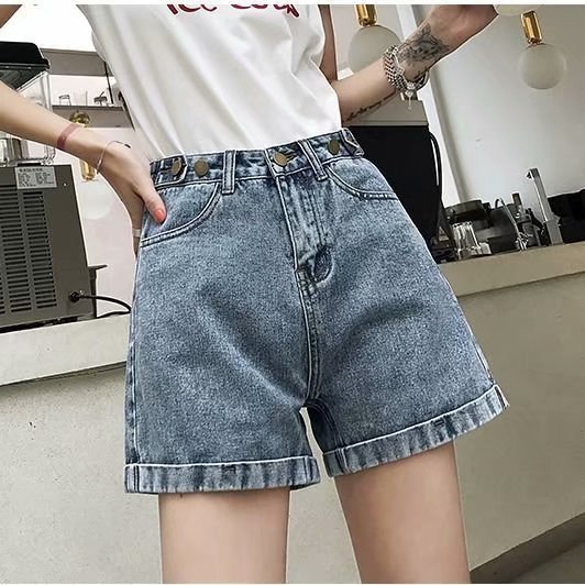 loose blue jean shorts