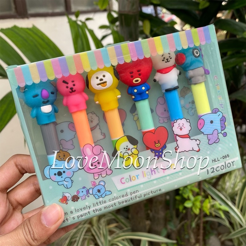 Cute BT21 Highlighter Set (12 colors) | Shopee Philippines