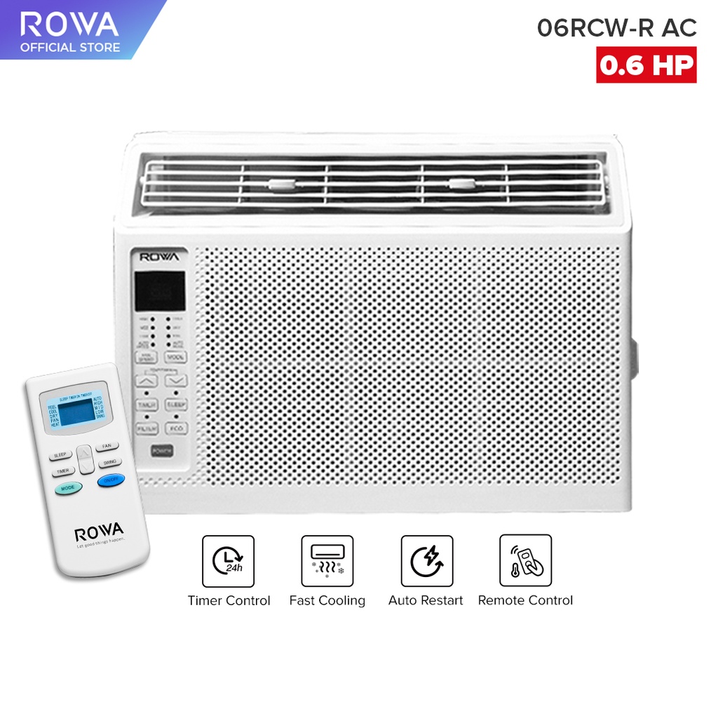 Rowa 0.6 Hp Aircon Window Type With Remote Control Rac06RcwR