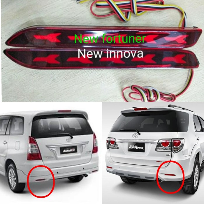 Toyota Inova Innova New Rear Bumper Reflector Led Lights 20092015