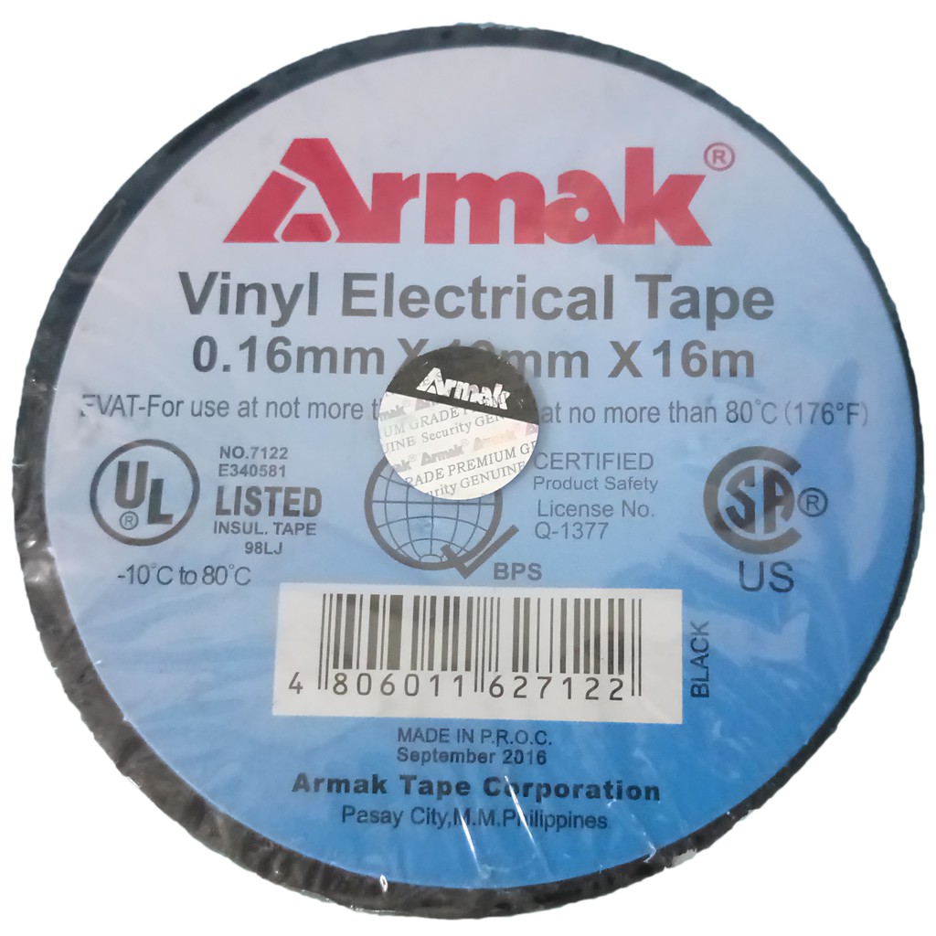 ORIGINAL ARMAK electrical tape 3/4" x 0.16mm x 16 meters ( BLACK ) xde Shopee Philippines