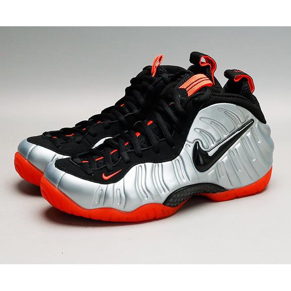 silver and red foamposites