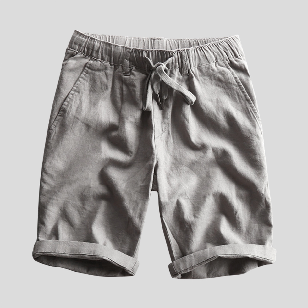 mens cotton shorts with elastic waist and drawstring