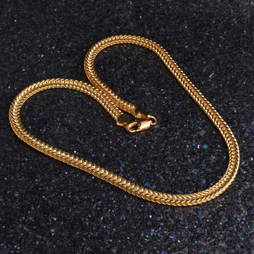 Cool Punk 18k Gold Plated Chain Necklace Women Men S Jewelry Gifts 50cm Brzonemall Shopee Philippines