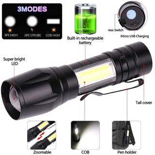 Jvf XPE+POLICE CREE MINI LED FLASHLIGHT RECHARGEABLE WATERPROOF USB ...