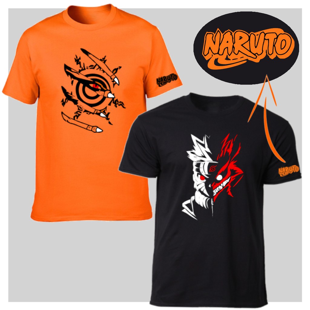 Anime T shirt Naruto Uzumaki Naruto W Kurama Kyuubi Unisex T Shirt 
