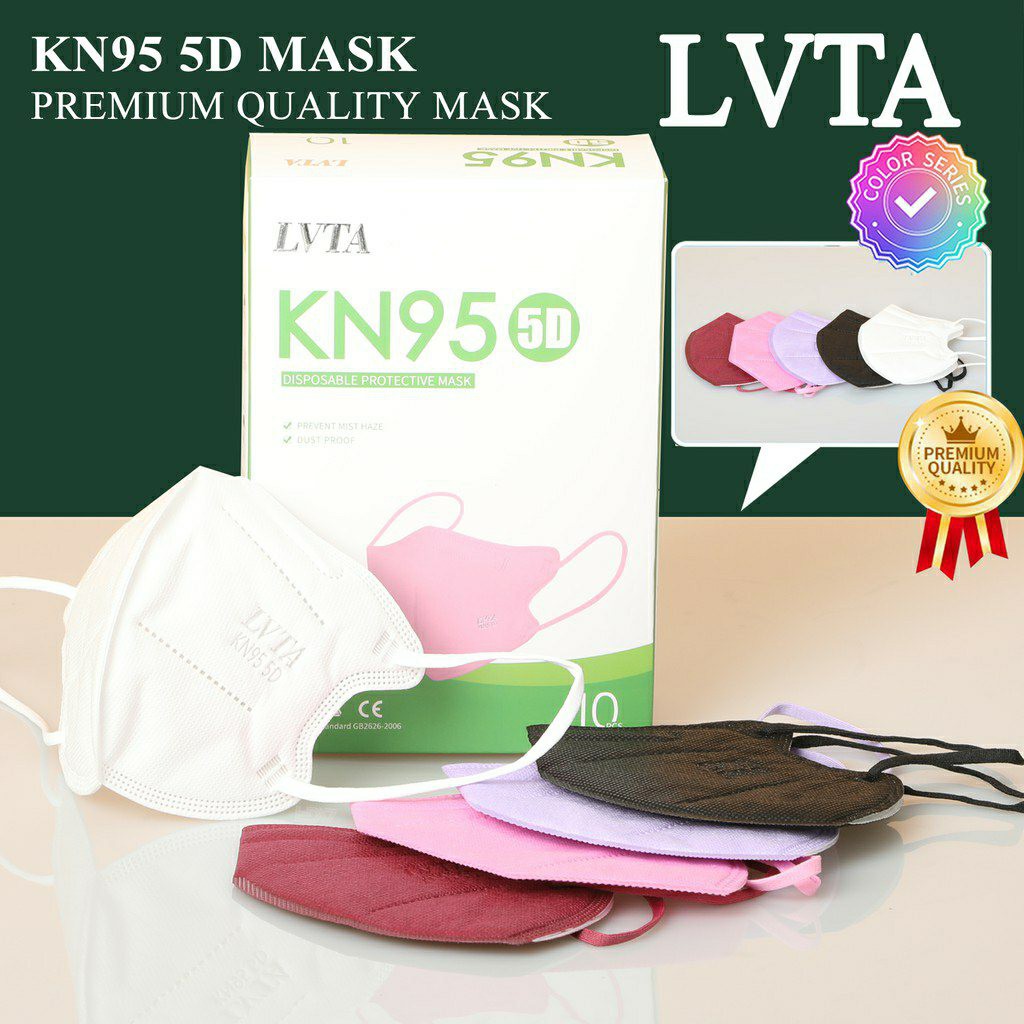 NEW LVTA Kn95 5D FaceMask 5PLY Breathable Nonwoven 99 Filtration anti