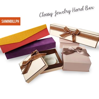 Classy Beige Jewelry Hard Box with Ribbon for Bangle and Bracelet Jewelry Box Accessories Packaging
