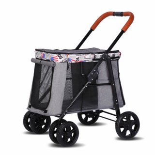 Pet Stroller Foldable Large Dog Trolley Rosemary Space Load-Bearing 30KG Outing Use #6