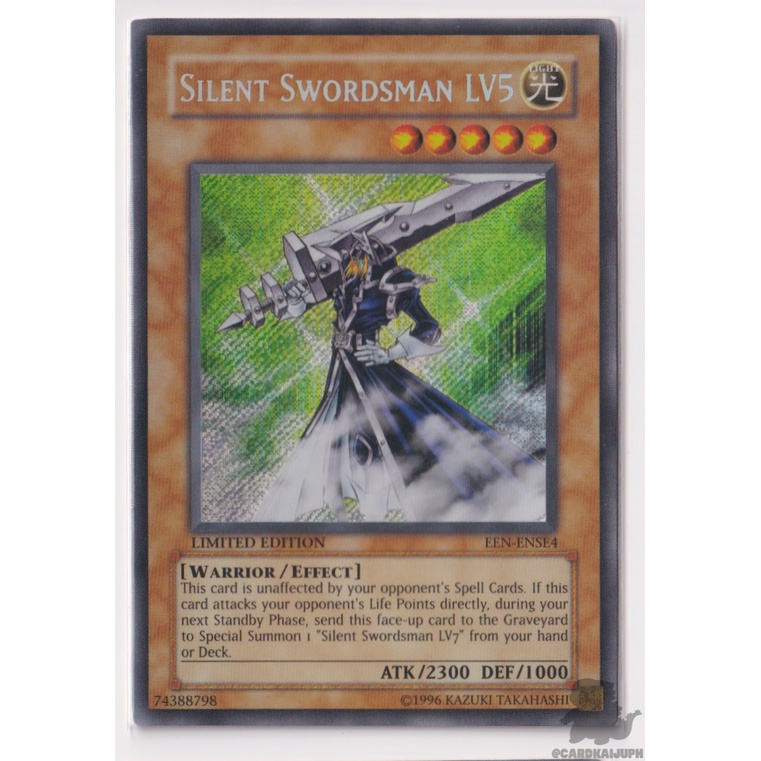 Yu Gi Oh Silent Swordsman Lv5 Een Ense4 Secret Rare Hp1 Yugioh Trading Card Game Shopee Philippines