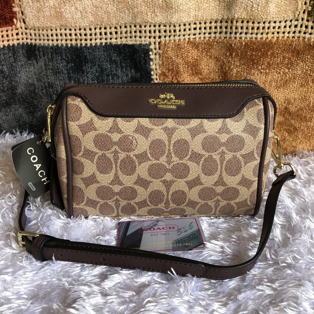 Coach Bennet Sling Bag New Apricot/Coffee | Shopee Philippines