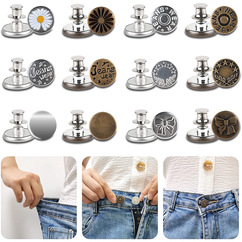 Button Pins for Jeans,No Sew Jeans Buttons,Instant Buttons, Jean Button ...