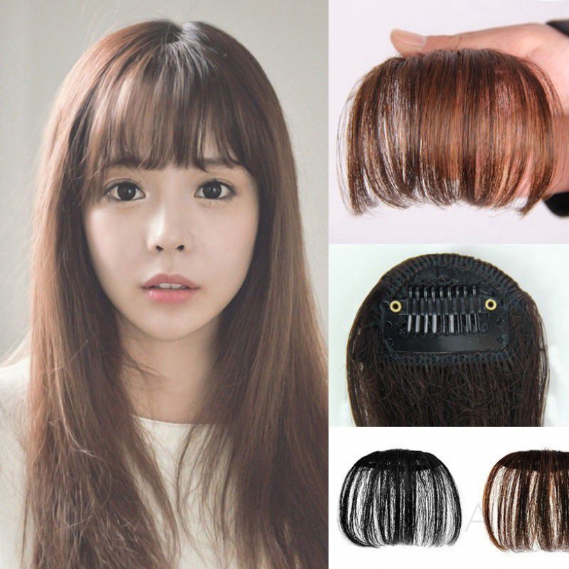 Thin Air Bangs Extension Hair Clip In Fringe Front Hairpiece